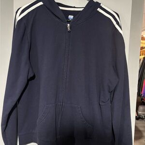 Classic Navy Kids Hoodie with White Accents